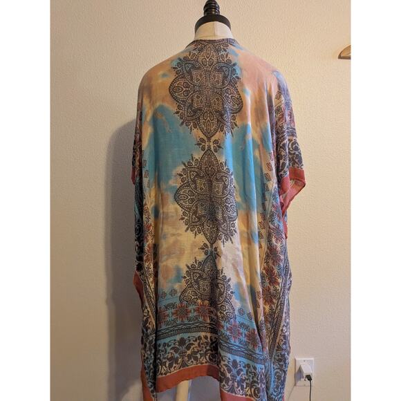 Macchia‎ Di Ruggine viscose kimono cardigan one size rug printed - Picture 2 of 6